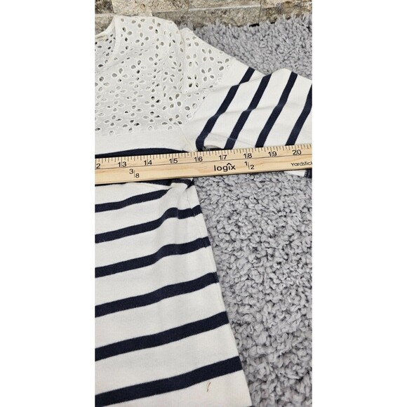 Postmark Anthropologie Tunic Dress White Nautical Striped Pockets Cotton Size S - Picture 8 of 9